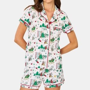 Roller Rabbit Snow Village Polo Pajamas Size XXSGREEN / XXS